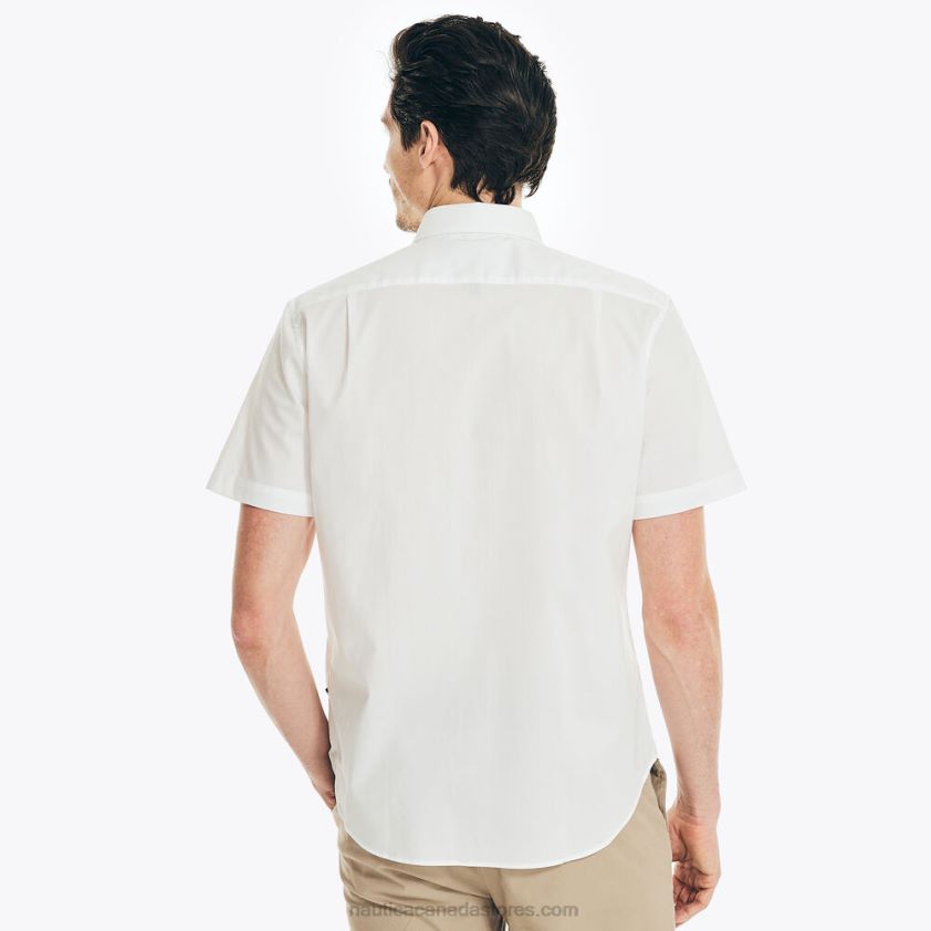 Wrinkle-Resistant Wear To Work Short-Sleeve Shirt Nautica Men Bright White R260HV519