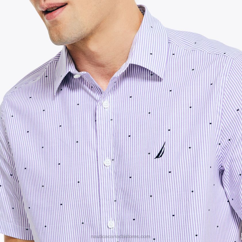Wrinkle-Resistant Wear To Work Short-Sleeve Shirt Nautica Men Ocean Violet R260HV539