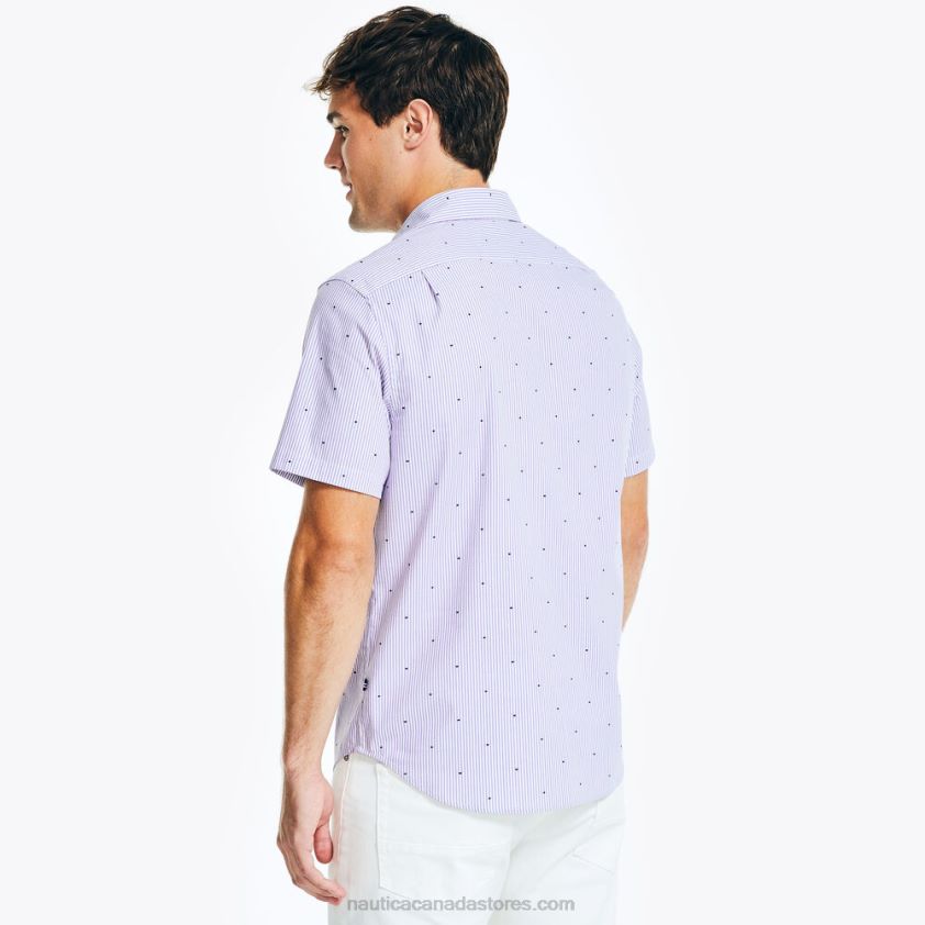 Wrinkle-Resistant Wear To Work Short-Sleeve Shirt Nautica Men Ocean Violet R260HV539