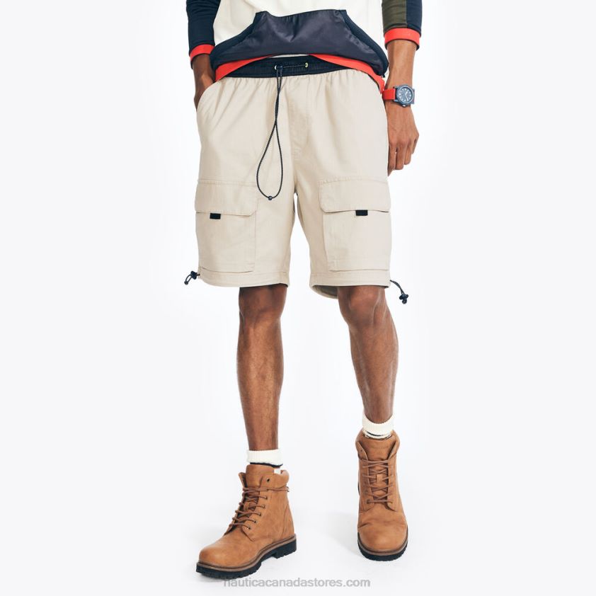 8.5" Mixed Media Ripstop Cargo Short Nautica Men Sail White R260HV236
