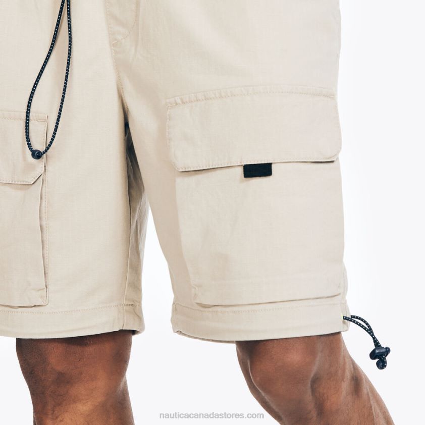 8.5\" Mixed Media Ripstop Cargo Short Nautica Men Sail White R260HV236