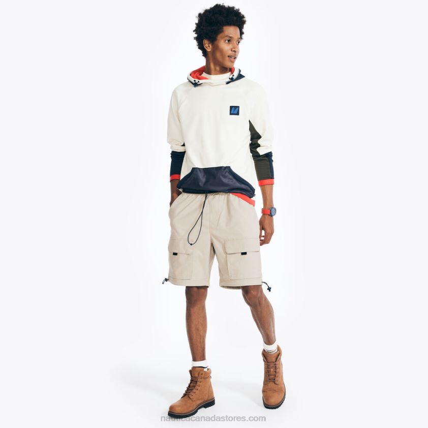 8.5\" Mixed Media Ripstop Cargo Short Nautica Men Sail White R260HV236