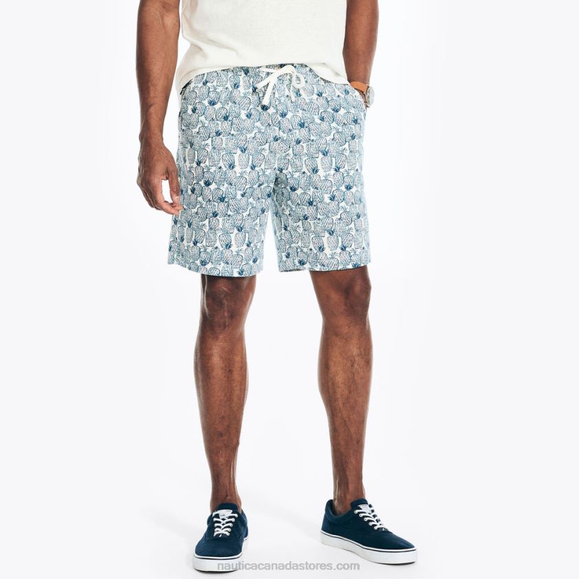 8.5" Printed Cabana Short Nautica Men Sail White R260HV231