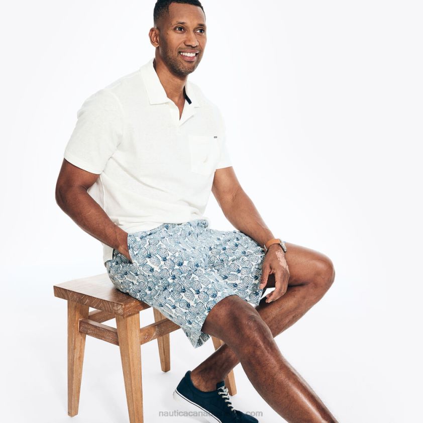 8.5\" Printed Cabana Short Nautica Men Sail White R260HV231