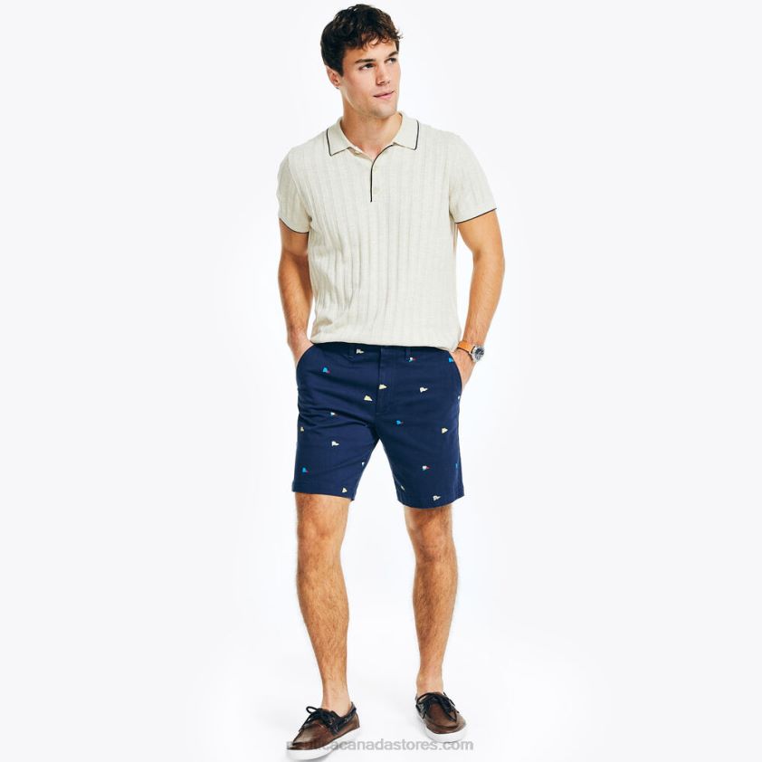 8.5\" Printed Deck Short Nautica Men Lapis Blue R260HV447