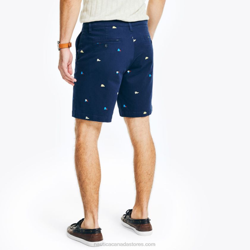 8.5\" Printed Deck Short Nautica Men Lapis Blue R260HV447