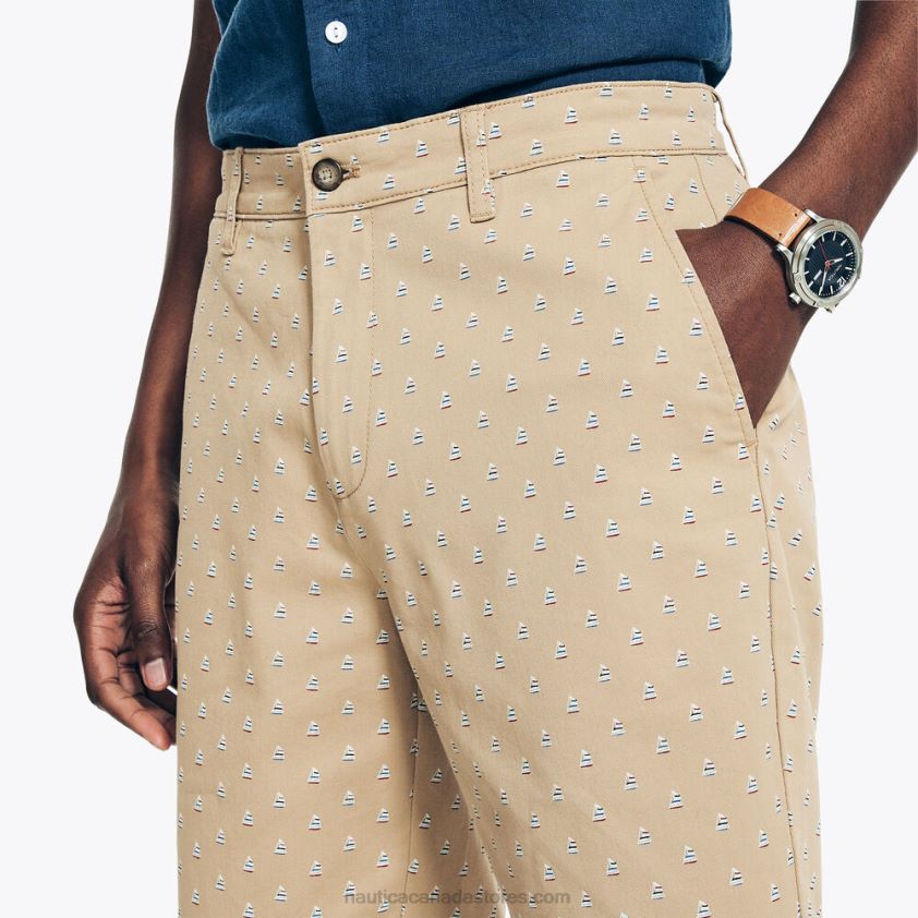 9.5\" Printed Deck Short Nautica Men Tuscany Tan R260HV234