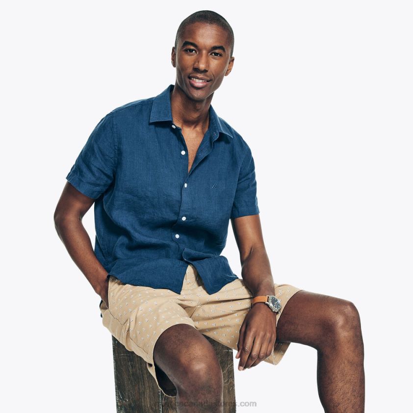 9.5\" Printed Deck Short Nautica Men Tuscany Tan R260HV234