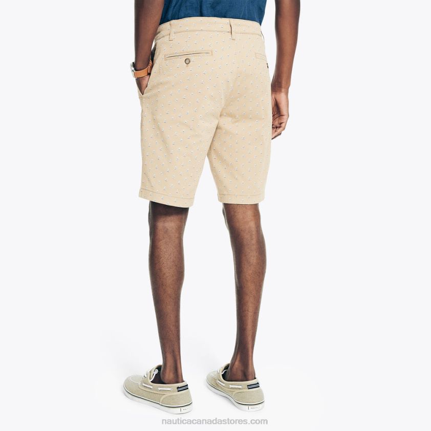 9.5\" Printed Deck Short Nautica Men Tuscany Tan R260HV234