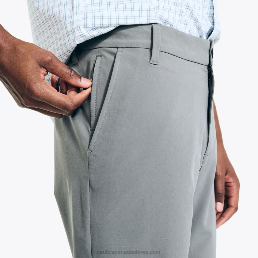 Navtech 8.5\" Slim Fit Flat-Front Short Nautica Men Pewter Grey R260HV412