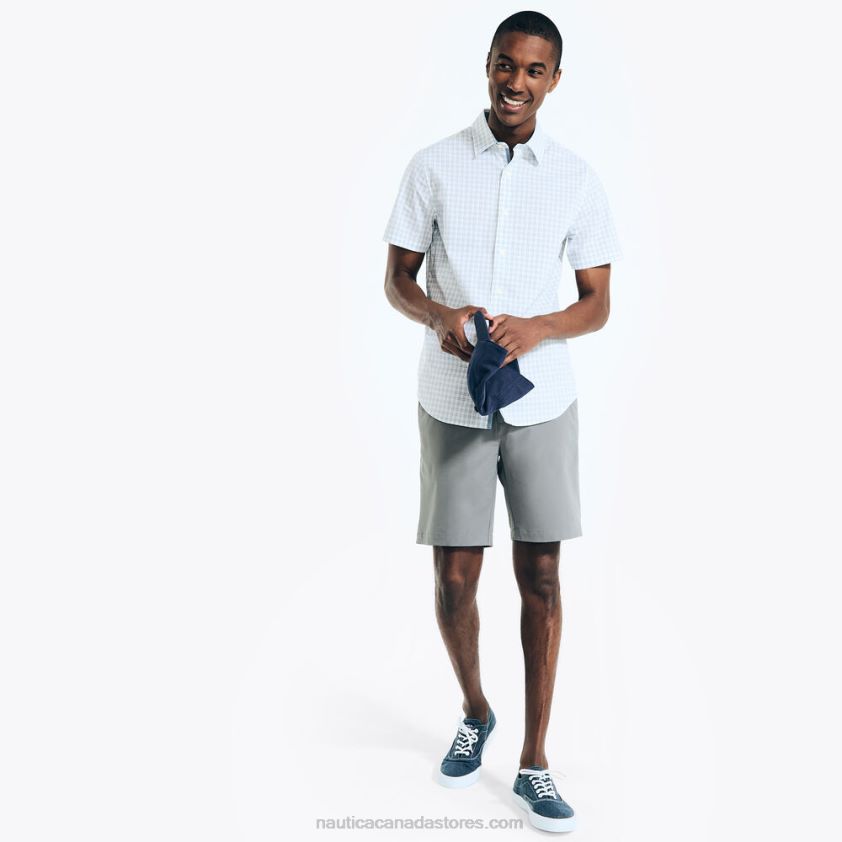 Navtech 8.5\" Slim Fit Flat-Front Short Nautica Men Pewter Grey R260HV412