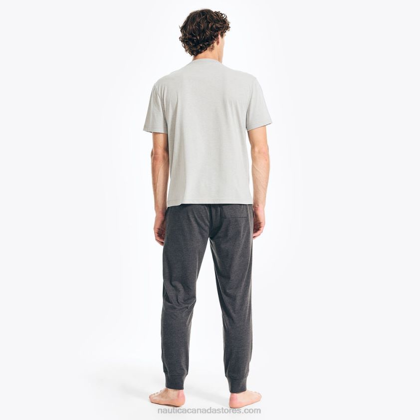 Logo Graphic T-Shirt Pajama Pant Set Nautica Men Grey Heather R260HV466