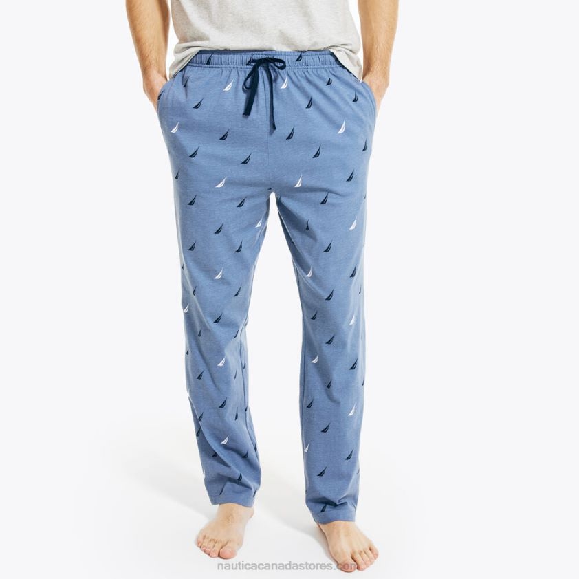 Logo Print Knit Sleep Pant Nautica Men Cobalt Wave R260HV537