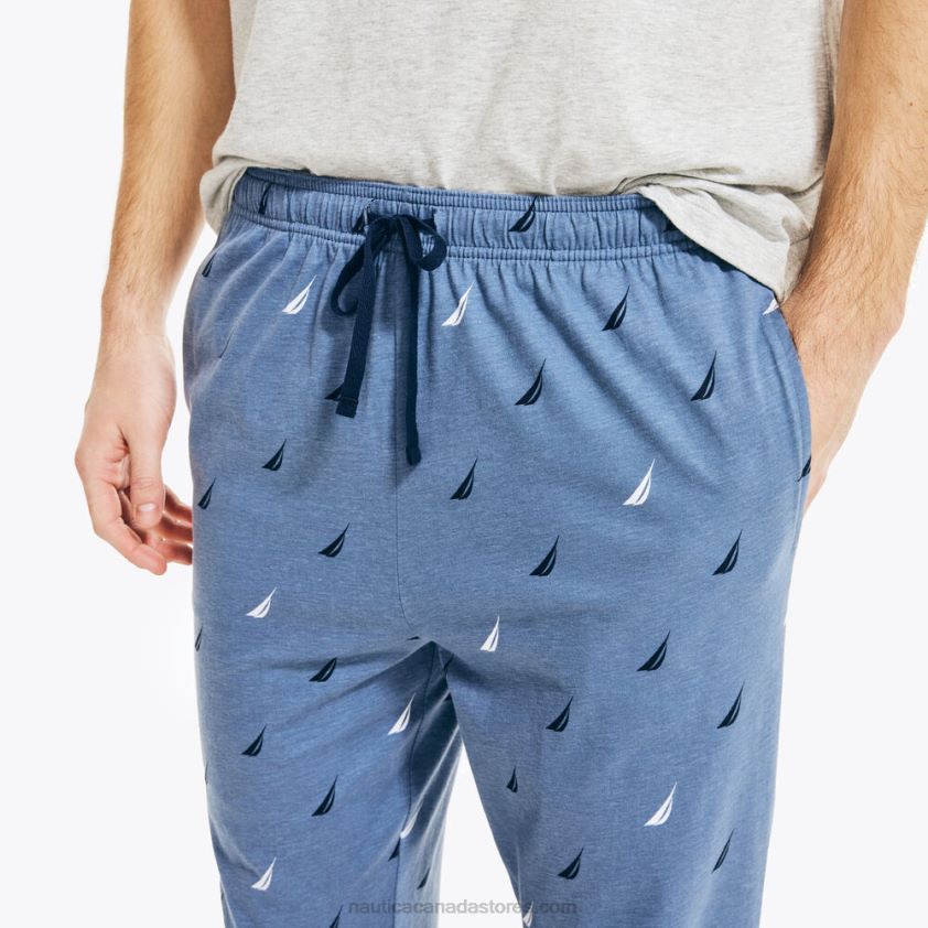 Logo Print Knit Sleep Pant Nautica Men Cobalt Wave R260HV537
