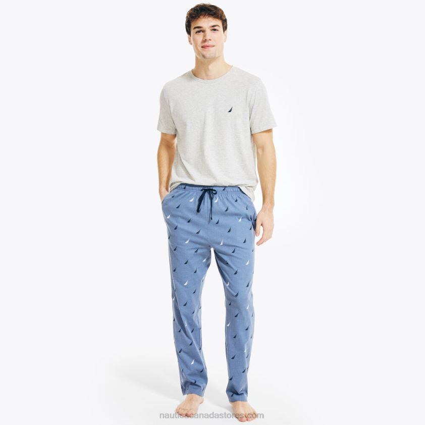 Logo Print Knit Sleep Pant Nautica Men Cobalt Wave R260HV537