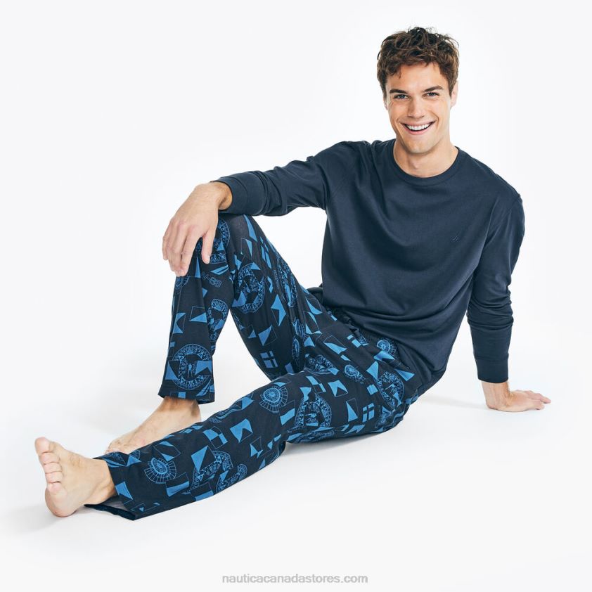 Print Pajama Pant Set Nautica Men Navy R260HV581
