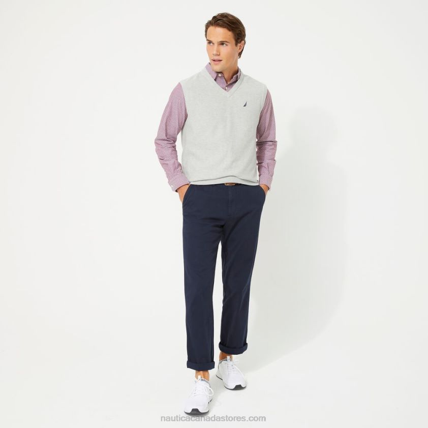 Big & Tall Navtech V-Neck Sweater Vest Nautica Men Grey Heather R260HV615