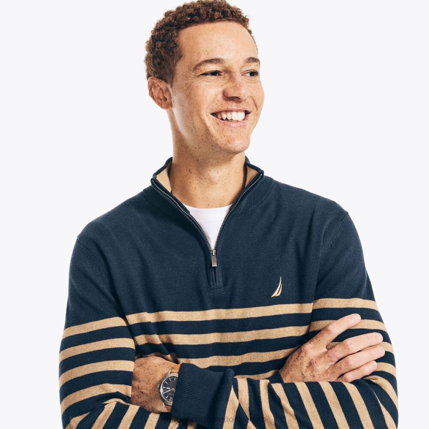 Navtech Striped Quarter-Zip Sweater Nautica Men Navy R260HV672