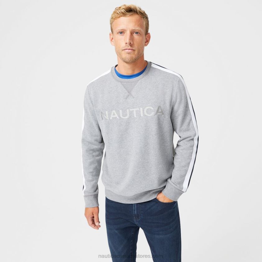Big & Tall Logo Fleece Sweatshirt Nautica Men Stone Grey Heather R260HV613