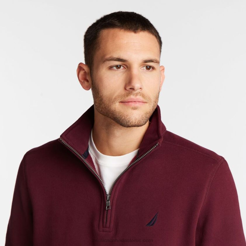 Big & Tall Quarter Zip Fleece Pullover Nautica Men Royal Burgundy R260HV530