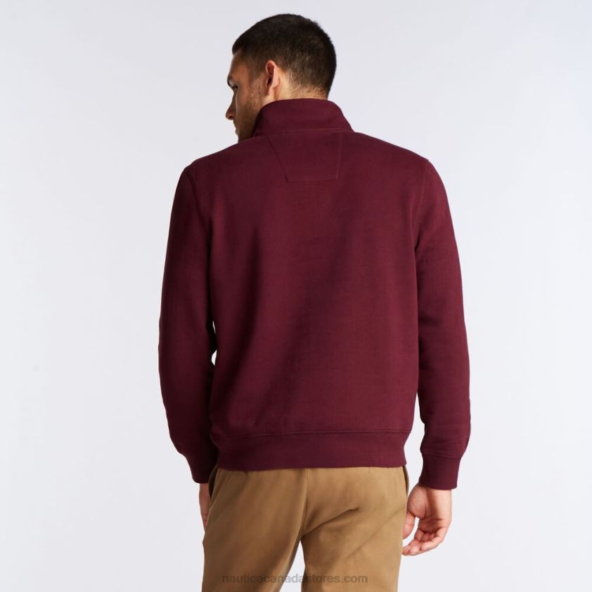 Big & Tall Quarter Zip Fleece Pullover Nautica Men Royal Burgundy R260HV530