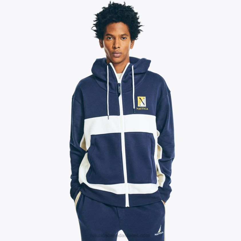 Colorblock Full-Zip Hoodie Nautica Men Stellar Blue Heather R260HV464