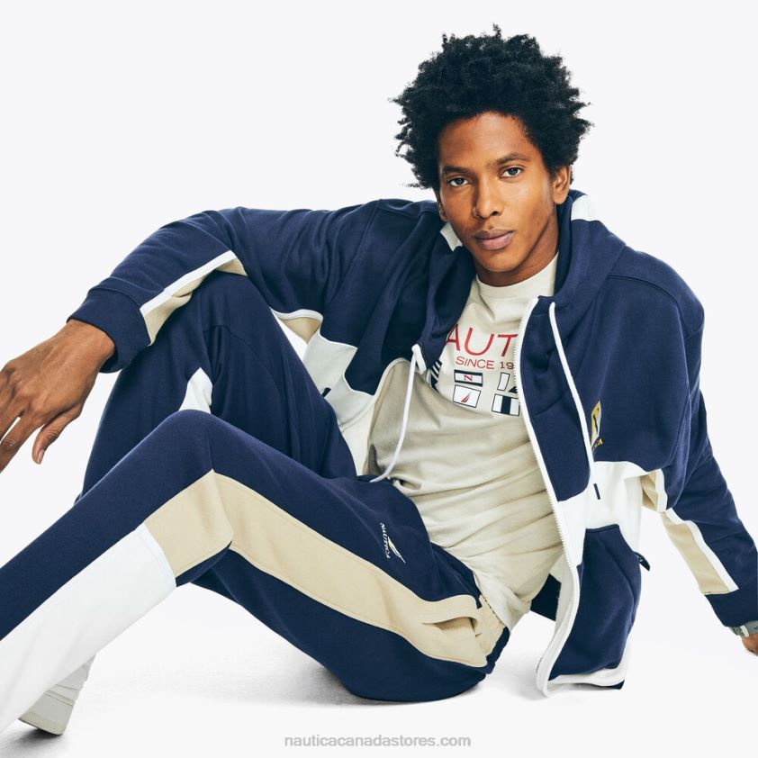 Colorblock Full-Zip Hoodie Nautica Men Stellar Blue Heather R260HV464