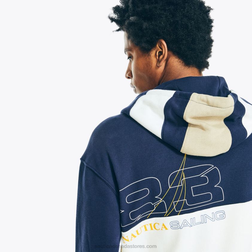 Colorblock Full-Zip Hoodie Nautica Men Stellar Blue Heather R260HV464