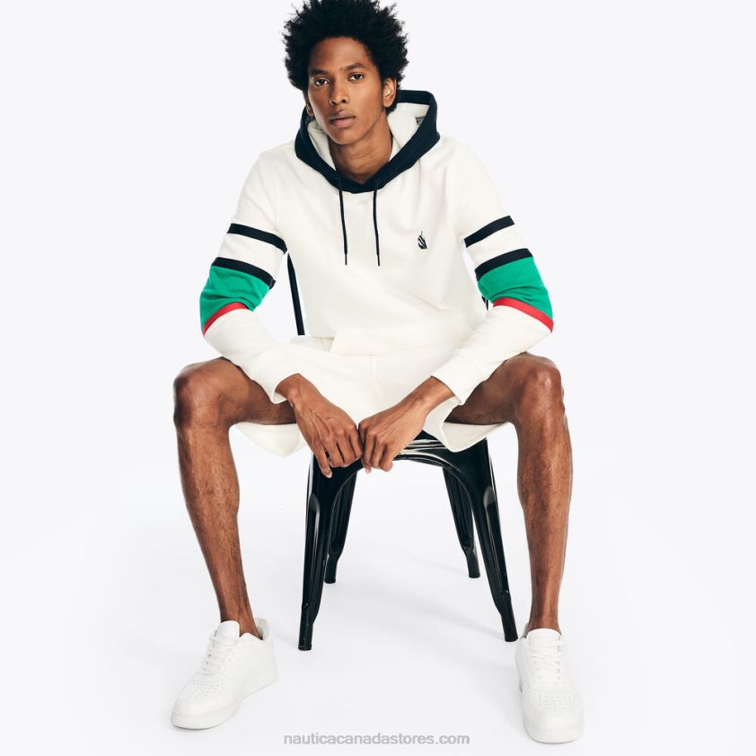 Colorblock Logo Fleece Hoodie Nautica Men Sail White R260HV381