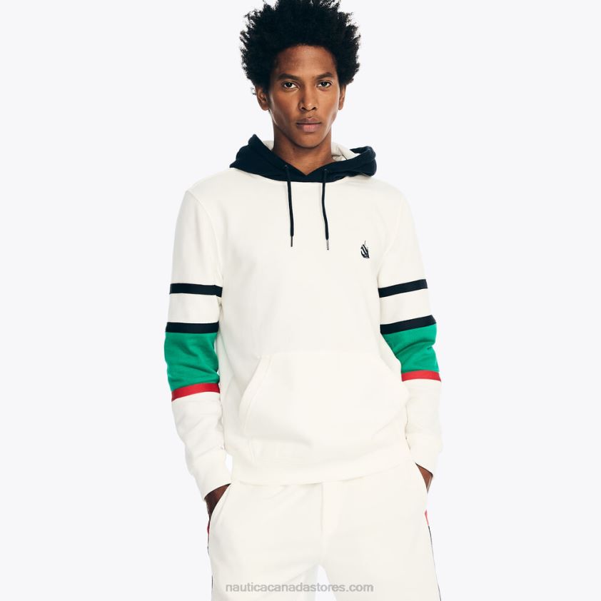 Colorblock Logo Fleece Hoodie Nautica Men Sail White R260HV381