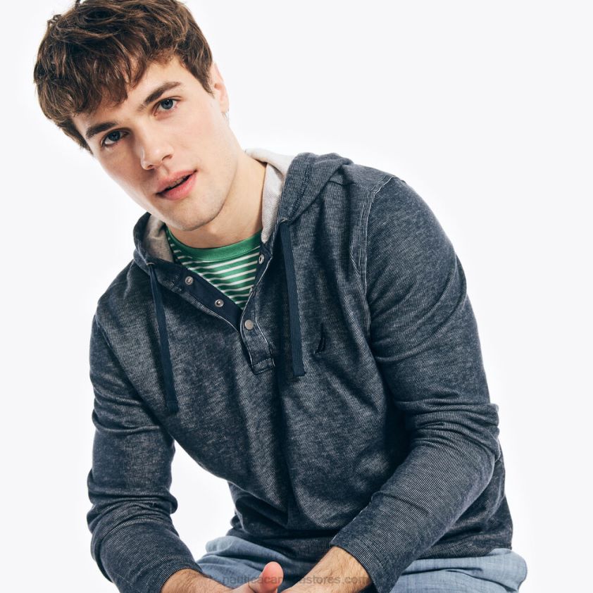 Drawstring Pullover Hoodie Nautica Men Navy R260HV678