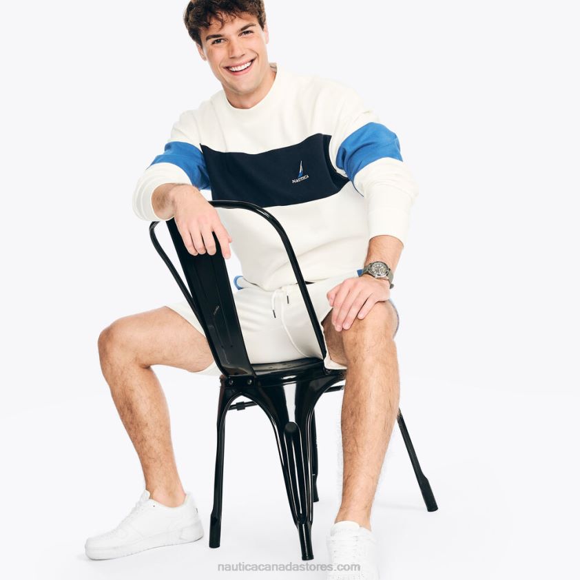 Fleece Crewneck Sweatshirt Nautica Men Sail White R260HV152