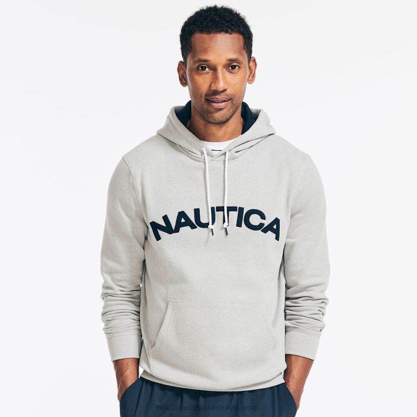 Logo Pullover Hoodie Nautica Men Grey Heather R260HV37