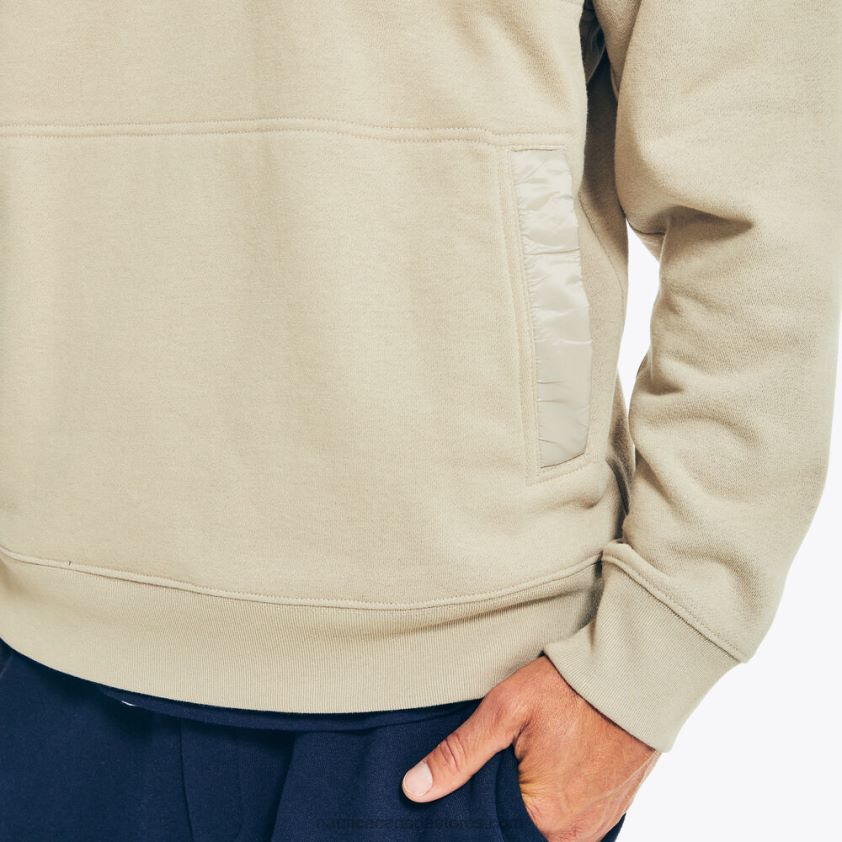 Quilted Mixed Media Fleece Pullover Nautica Men Sail White R260HV275