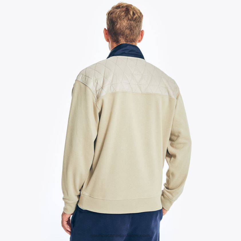 Quilted Mixed Media Fleece Pullover Nautica Men Sail White R260HV275