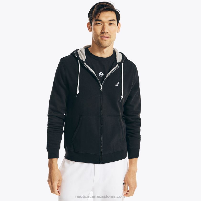 Solid Full-Zip Hoodie Nautica Men True Black R260HV28