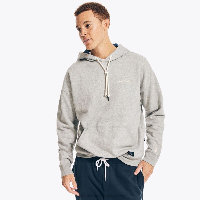 Sustainably Crafted Fleece Hoodie Nautica Men Grey Heather R260HV535