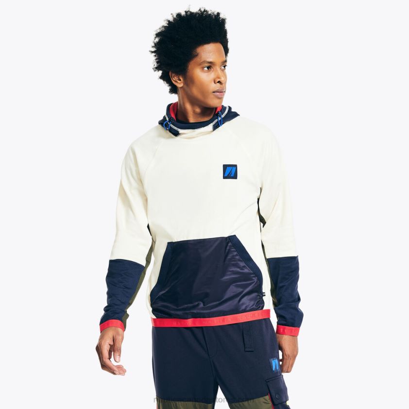 Sustainably Crafted Fleece Pullover Hoodie Nautica Men Sail Cream R260HV309