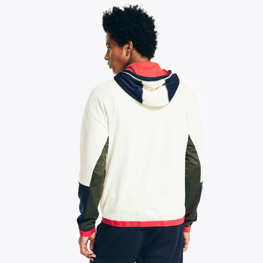 Sustainably Crafted Fleece Pullover Hoodie Nautica Men Sail Cream R260HV309