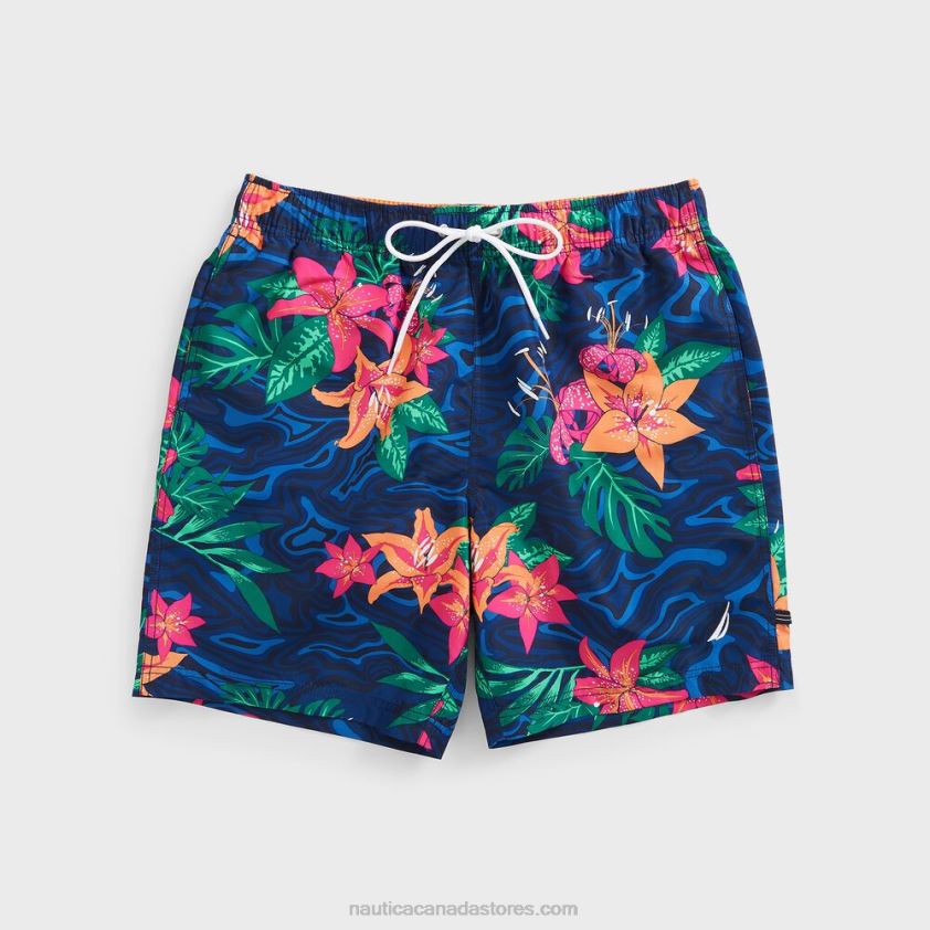 8.5" Big & Tall Floral Camouflage Print Swim Short Nautica Men Estate Blue R260HV650