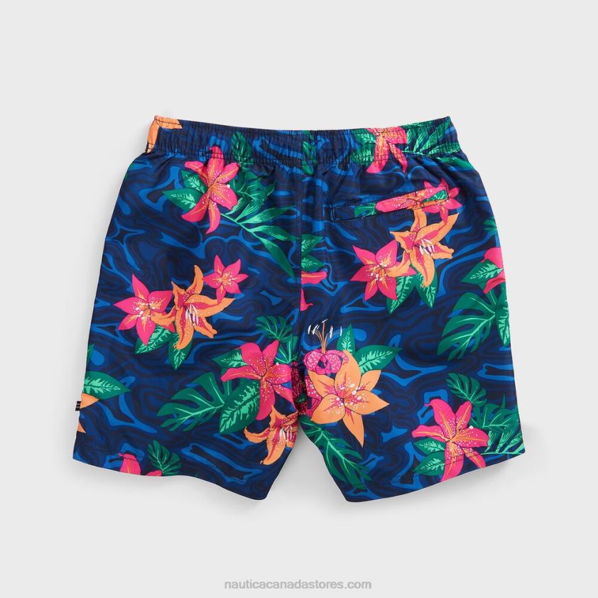 8.5\" Big & Tall Floral Camouflage Print Swim Short Nautica Men Estate Blue R260HV650