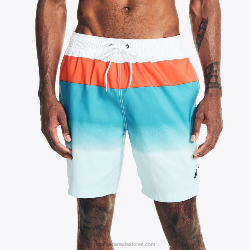 8" Big & Tall Sustainably Crafted Colorblock Ombre Swim Nautica Men Bright White R260HV569