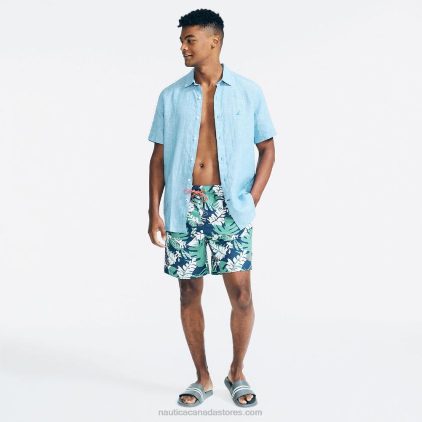 8\" Big & Tall Sustainably Crafted Printed Quick-Dry Swim Nautica Men Estate Blue R260HV238