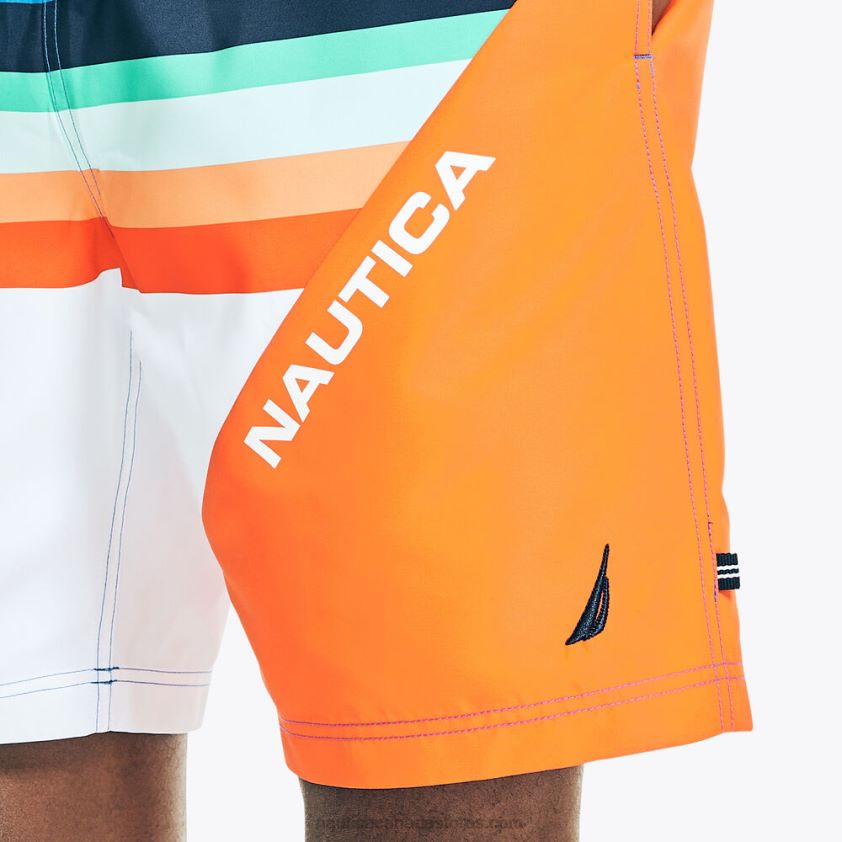 8\" Striped Quick-Dry Swim Nautica Men Lure Red R260HV609