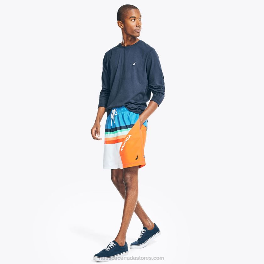 8\" Striped Quick-Dry Swim Nautica Men Lure Red R260HV609