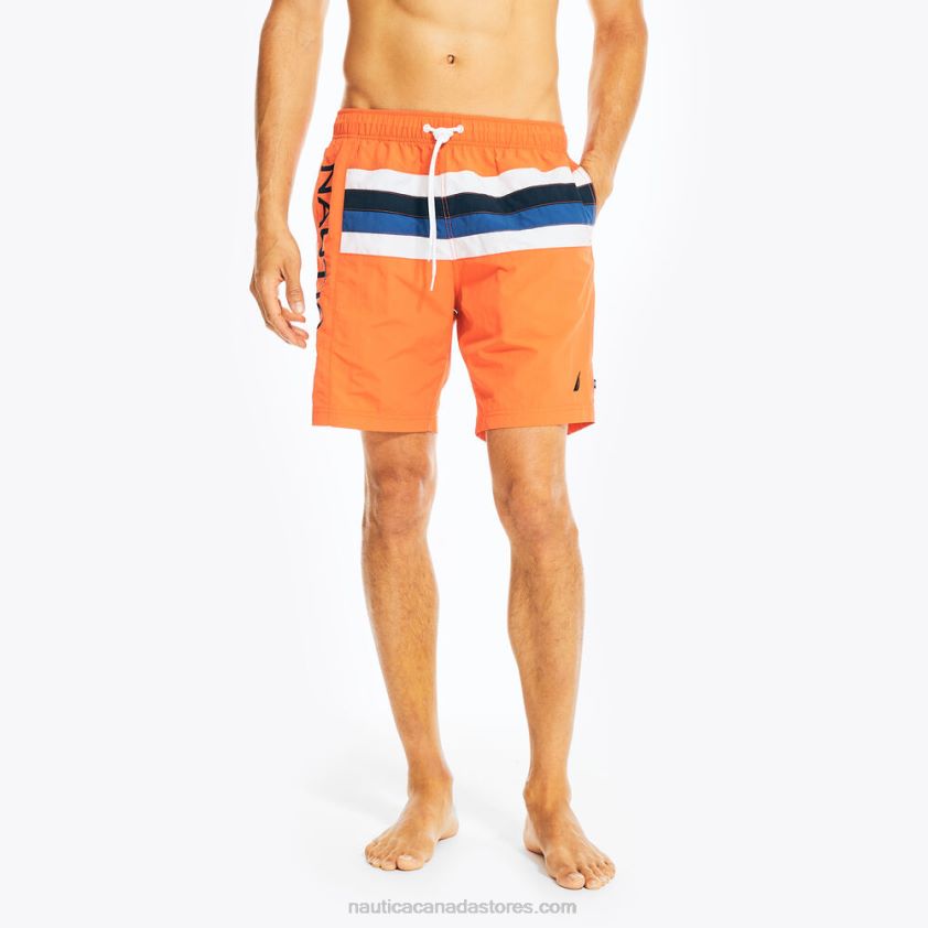 8\" Striped Quick-Dry Swim Nautica Men Tropic Orange R260HV142