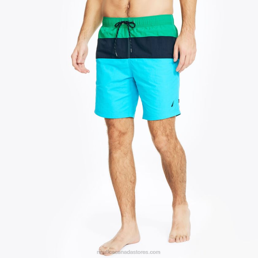 8" Tri-Block Quick-Dry Swim Nautica Men Dark Dill R260HV586