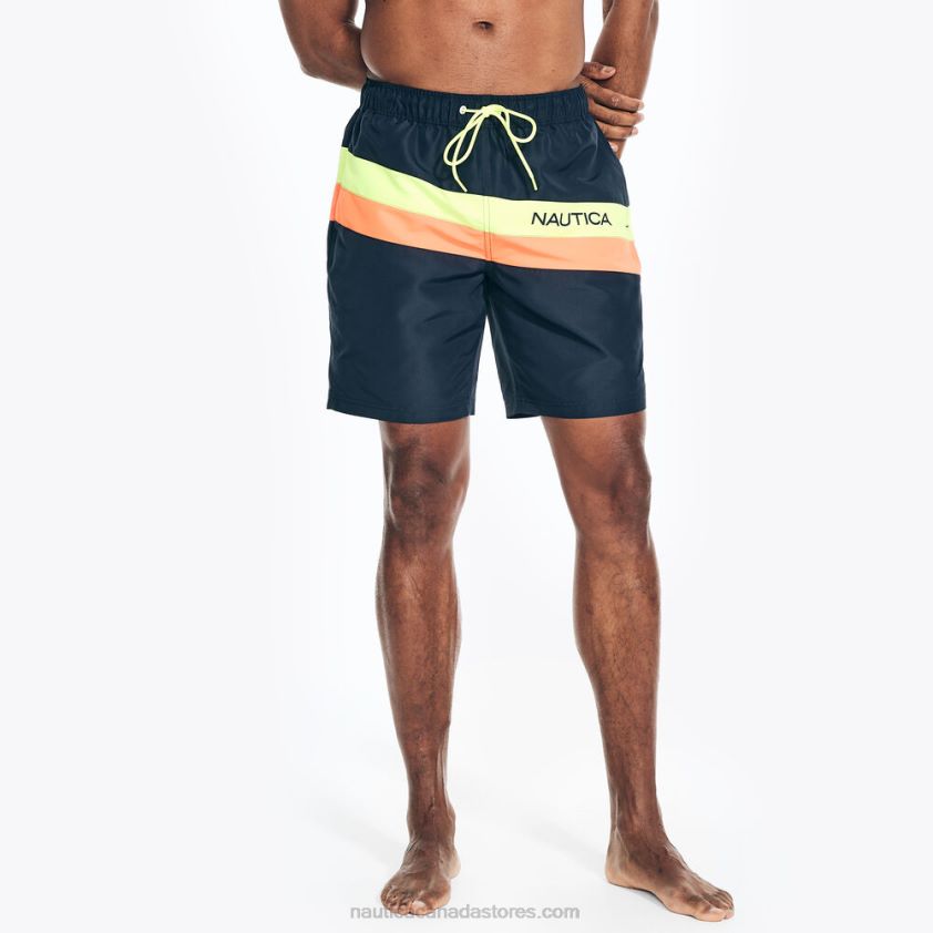Sustainably Crafted 6" Diagonal Stripe Quick-Dry Swim Nautica Men Navy R260HV441