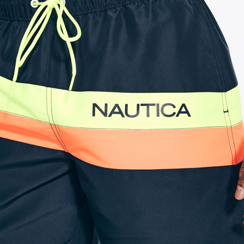 Sustainably Crafted 6\" Diagonal Stripe Quick-Dry Swim Nautica Men Navy R260HV441