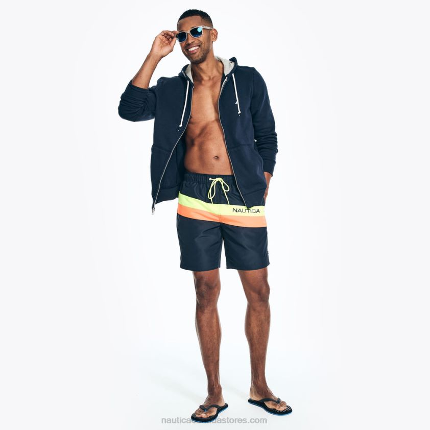 Sustainably Crafted 6\" Diagonal Stripe Quick-Dry Swim Nautica Men Navy R260HV441